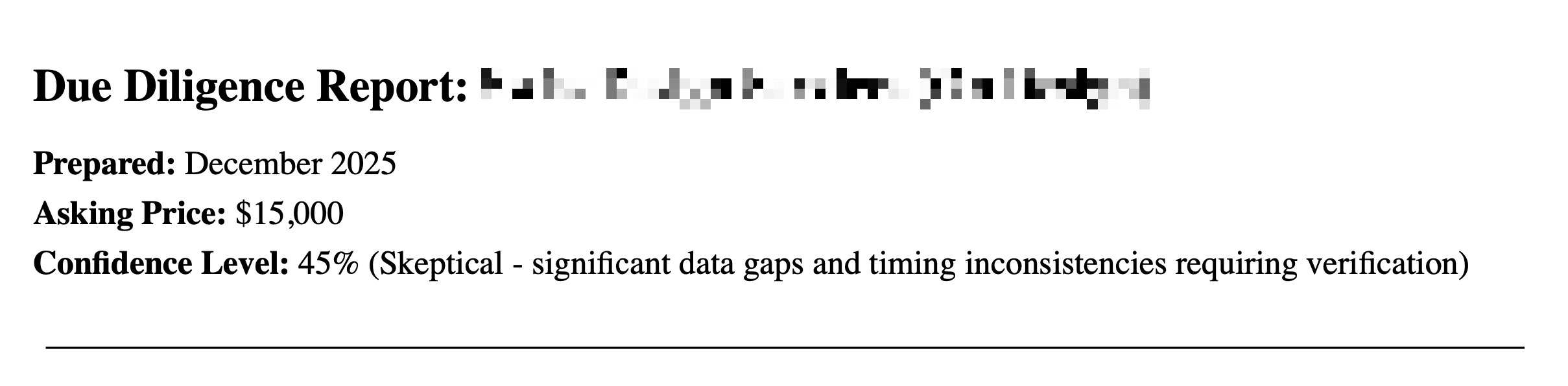 Due Deligence Report 1