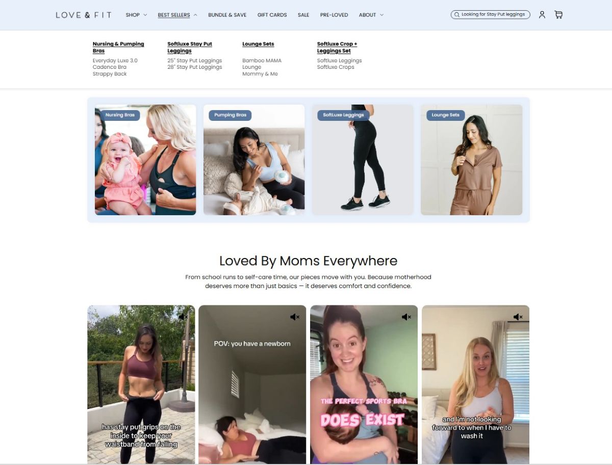 Maternity Activewear Shopify Store