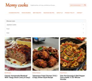 Cooking & Recipe Blog with Pinterest Account & Custom SEO Content Automation