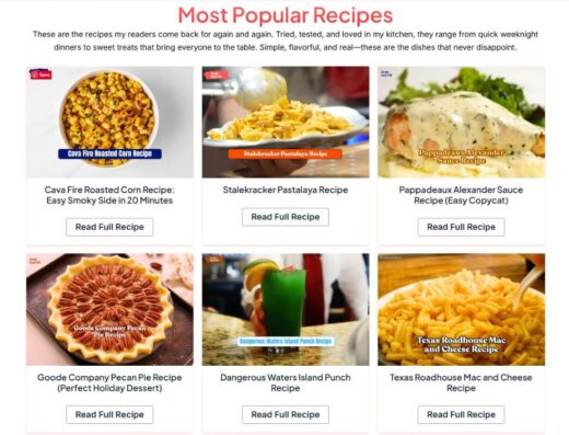 Recipe Niche Blog Website