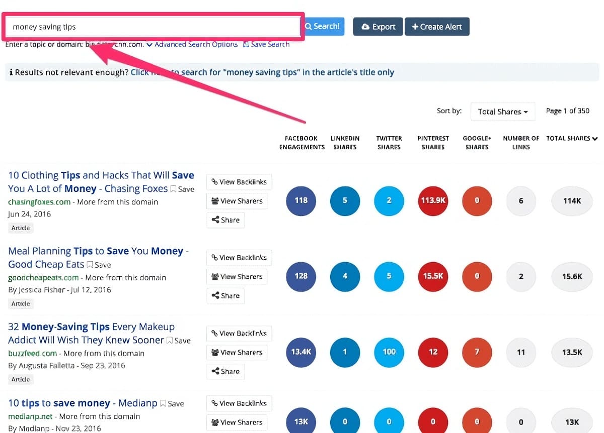 buzzsumo screen
