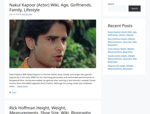 Celebrity Biography Content Site